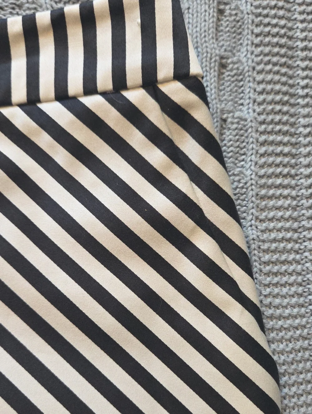 J CREW‎ Black & White Striped Chevron Mini Skirt Cotton Stretch Size 12